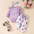 thumbnail image 6 of 9-12 Months Newborn Baby Girl Clothes Infant Outifts Long Sleeve Romper Floral Pant Set for 3 6 9 12 18 Months Baby Girl Fall Winter Clothes,Light Purple, 6 of 9