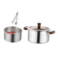 thumbnail image 3 of Freidora de estufa Olla de cocción multifunción Multiusos con pinzas para alimentos Freidora profunda sin capa de vapor, 3 of 9