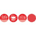 thumbnail image 2 of Darling Souvenir Candy 190 Pcs Baby Shower Theme Stickers DIY Chocolate Labels-Red, 2 of 2
