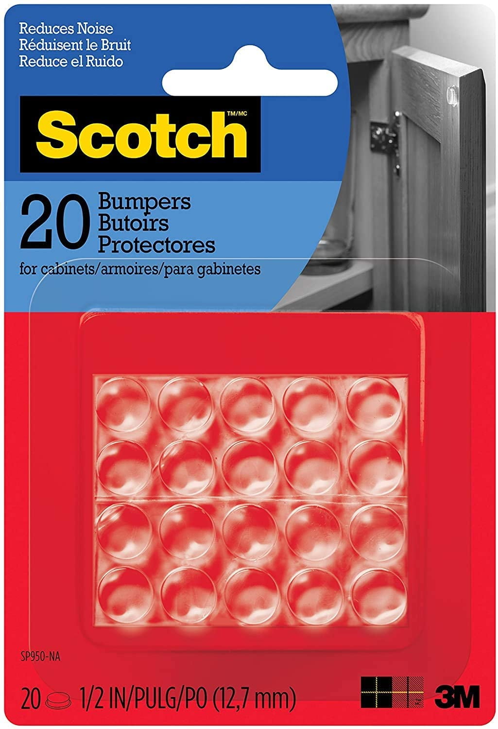 SP950-NA Scotch Bumpers #.01 Count 1/2 in 20 Bumpers/Pack Clear Clear