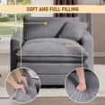 thumbnail image 3 of Muumblus 46" Accent Chair with Ottoman, Oversized Indoor Lounge Chair, Corduroy Sofa Armchair with Footstool, Gray, 3 of 10