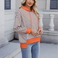 thumbnail image 6 of Tnhcen Women's New Fall Striped Hoodie Sweatshirt - Casual Oversized Tops with Pockets Plus Size Stretchy Striped Tops (S-2XL), 6 of 8