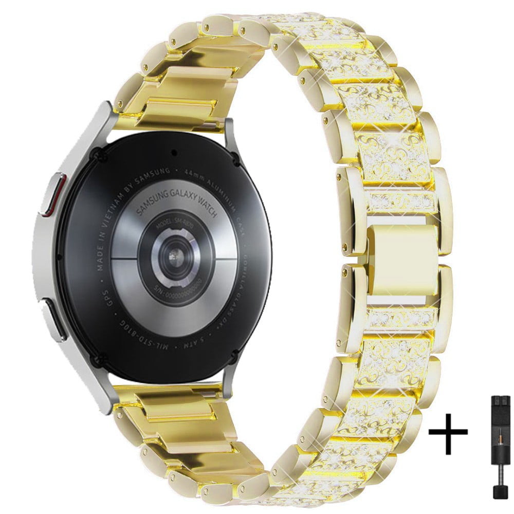 YuiYuKa 20mm 22mm Diamond Metal Band for Samsung Galaxy Watch 5/5  Pro/40mm/44mm Women Bracelet Galaxy Watch 4/4 Classic/46mm/42mm/Active 2  Gear S3 Strap - black 