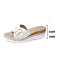 thumbnail image 4 of Viluyesy Womens Slide Wedge Sandals, Casual 2026 Slip-On Open Toe Summer Fashion Platform Shoes White US7.5, 4 of 9