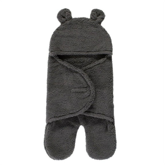 Hudson Baby Unisex Animal Faux Shearling Baby Outdoor Stroller Sack Wrap, Charcoal, One Size