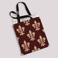 thumbnail image 2 of PKQWTM Beige Brown Floral French Fleur De Lis Dark Brown Canvas Shoulder Bags Handbags Tote Bags Shopping Bag, 2 of 2