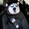 thumbnail image 3 of Car Headrest Pillow Seat Belts Cover Padding 3D Printed Dog Cat Face Cute Neck Rest Auto Neck Safety Cushion, 3 of 9