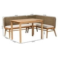 thumbnail image 3 of bali & pari Denver Modern Bohemian Natural Seagrass and Acacia Wood 3-Piece Dining Nook Set, 3 of 23