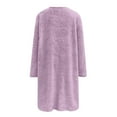 thumbnail image 5 of Long Sweaters for Women Cozy Fuzzy Sweater Fleece Sherpa Pullover Fall Crewneck Sweatshirt With Pocket Light Purple 2XL, 5 of 6