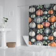 thumbnail image 2 of Fall Pumpkins and Leaves Pattern Shower Curtain 84"x72" ,Bathroom Decorative Shower Curtains Set with 12 Hooks,Modern Waterproof Washable Shower Curtain, 2 of 6