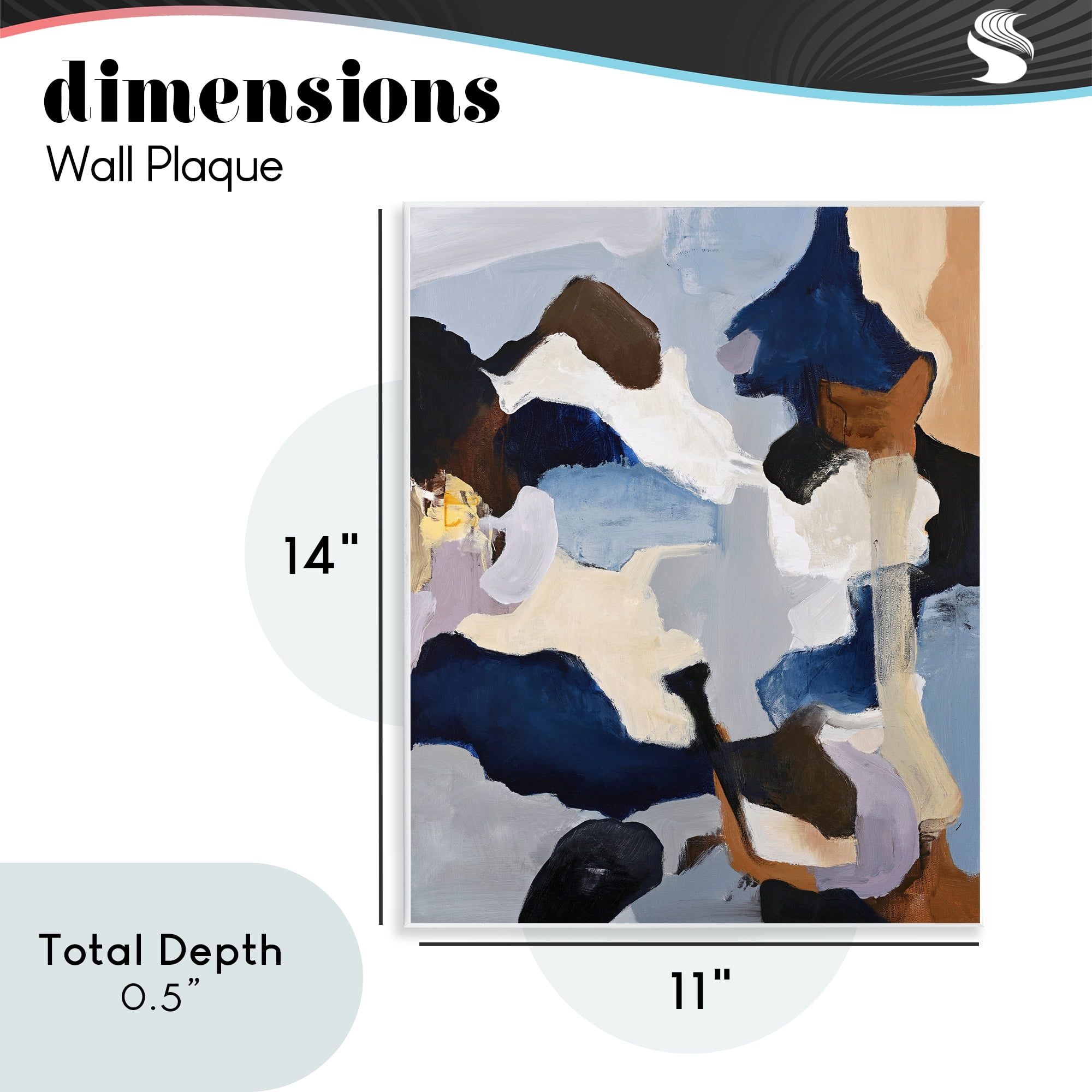 Cool Tones Composition Wall Plaque Art, design by Design Fabrikken