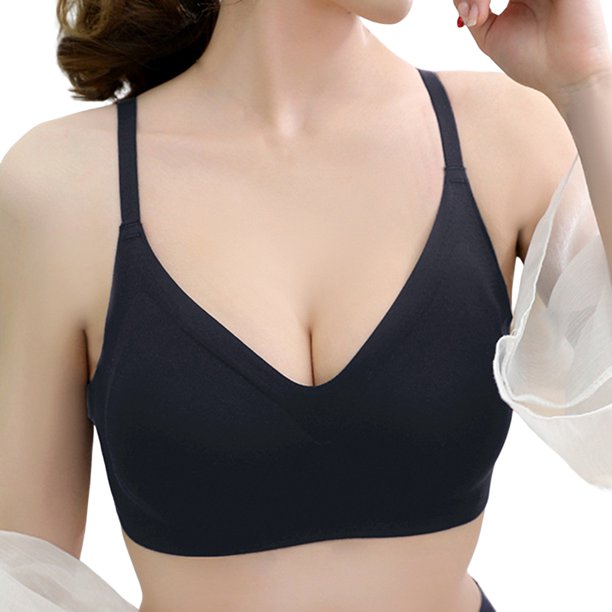 PEASKJP Wireless Bras with Support and Lift Wireless Everyday Bras for Women,  Black S 