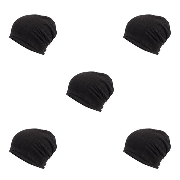 Qarigey Apilable Beanie Bonnet Caps Seasonal Casual Headwear Térmico De moda Ajustable Sombrero de punto Negro Type2 NO2