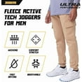 thumbnail image 5 of Ultra Performance 3 Pack Mens Sweatpants, Fleece Cargo Joggers for Men with Pockets, 5 of 5