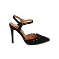 thumbnail image 2 of New Women Toi et Moi Pane-01 Faux Suede Pointy Toe d'Orsay Ankle Strap Stiletto, 2 of 5