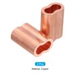 thumbnail image 3 of Unique Bargains 5/16"/ 8mm Wire Rope Loop Sleeve, 2 Pack Copper Double Ferrule Duplex Crimping Loop Sleeve, Golden, 3 of 5
