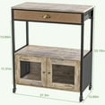 thumbnail image 2 of X-cosrack Large Coffee Bar Cabinet，3 Tiers Kitchen Coffee Cart with Drawer for The Home, Movable Farmhouse Station Table on Wheels for Living Room, Entryway, Dining Room, Kitchen, 2 of 8