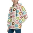 thumbnail image 2 of Kdxio Colorful Donuts Pattern Boys Athletic Unisex Boys Girls Hoodie with Pocket Sweatshirts-Medium, 2 of 6