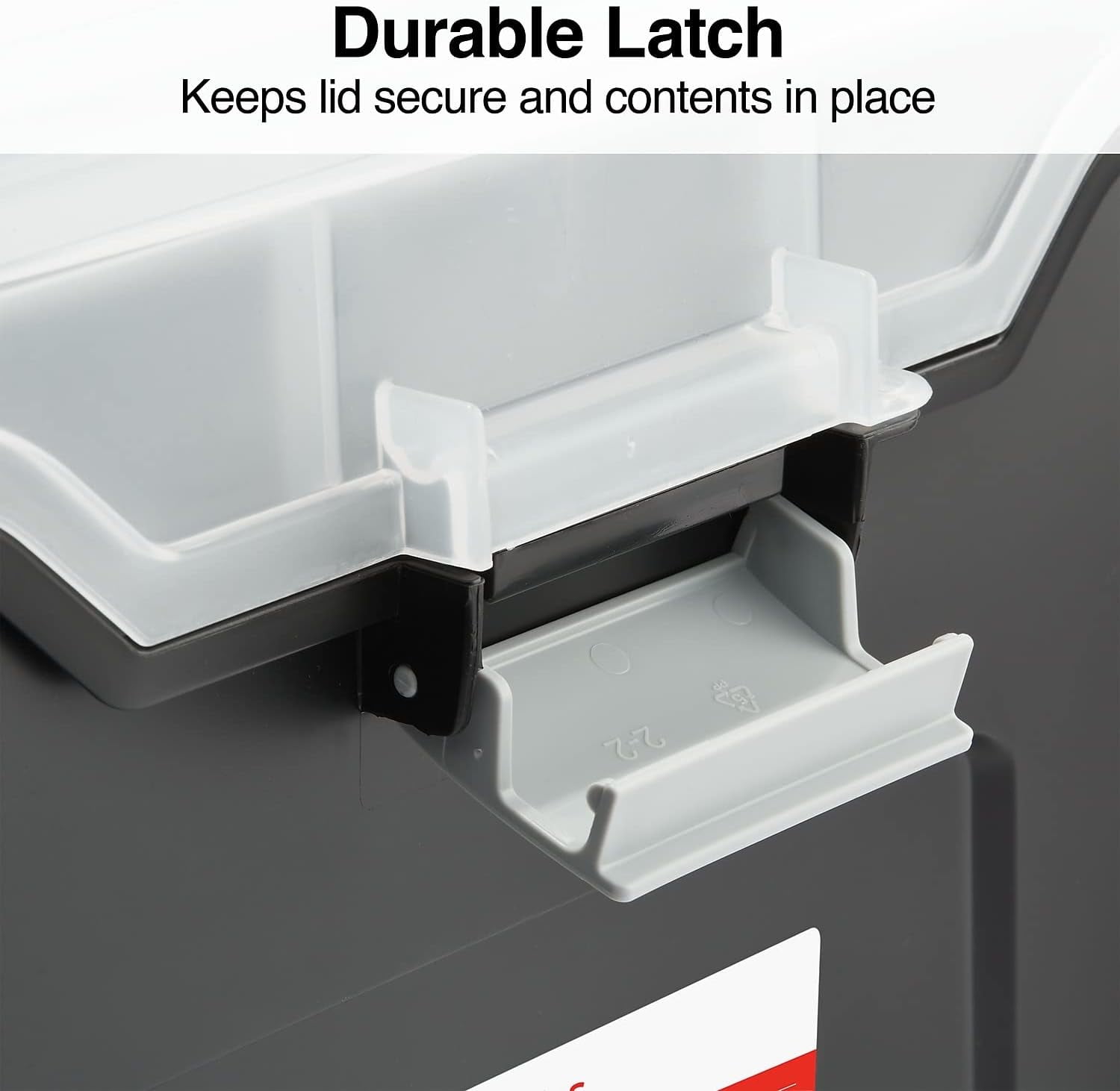 YYEAN File Folder Tote, Portable Filing Box, Letter Size Hanging Folders, Security Latch & Built-In Lid Organizer, Black/Clear