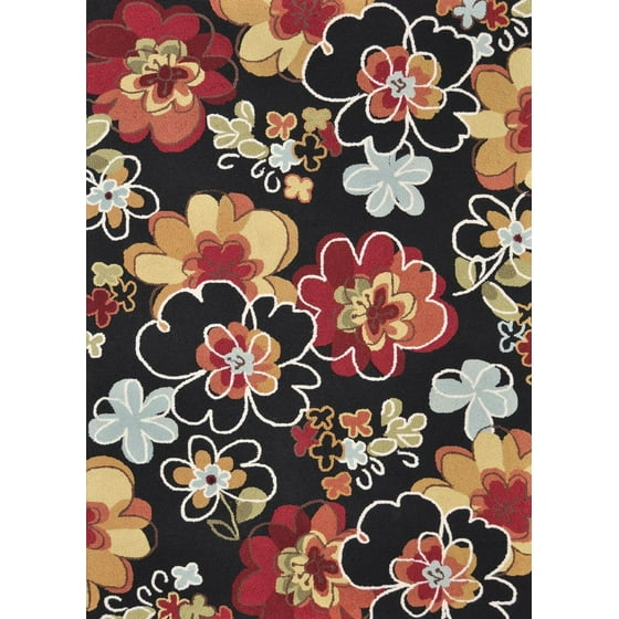 Country Fl Juliana Collection Area Rug In Black Multi And Oval Country Fl Juliana Collection Area Rug In Black Multi And Oval Rectangle Round Runner Shape Com