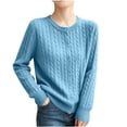 thumbnail image 2 of TGSLY Women's Button Down Sweaters Casual Soft Crew Neck Long Sleeve Cable Knit Cardigan Loose Dressy Solid Color Business Sweaters XL, 2 of 6