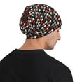 thumbnail image 5 of Gaeub Houndstooth Green Red Print Beanie Hats for Men Women,Winter Caps,Knit Cuffed Beanie,Cuffed Cap,Great for Winter Activities, 5 of 7