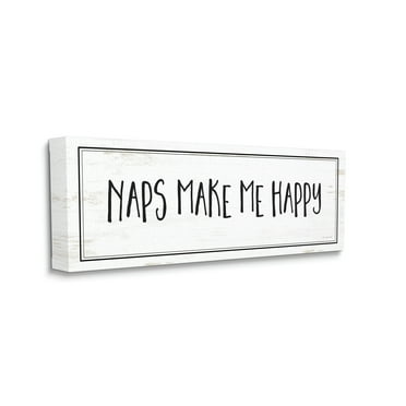 Stupell Industries Naps Make Me Happy Phrase Distressed Plank Pattern, 13 x 30, Designed by Jennifer Pugh