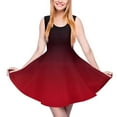 thumbnail image 2 of 2024 Vestidos Oversized Women Dress Skate Print Casual Sleeveless Dresses Kawaii Gradient Minimalist Dress Ombre Black And Red Bright, 2 of 7