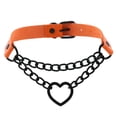 thumbnail image 2 of Kripyery Necklace Chain Personality Twisted Chain Double Layer Faux Leather Sexy Gothic Punk Love Heart Pendant Collar Jewelry Accessory, 2 of 8