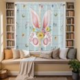 thumbnail image 2 of Easter Kitchen Curtains 63 Inch Length, Spring Rabbits Ears Feet Flowers Wooden Grain Tiers Curtains for Living Room Berdoom Bathroom, Light Filtering Drapes Window Treatment 2 Panels 42"Wx63"L, 2 of 8