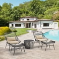 thumbnail image 2 of Ashland Modern 3-Piece Patio Conversation Set with Foot Ottomans in Cream, 2 of 20