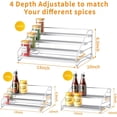 thumbnail image 4 of 4 Tier Spice Rack Organizer, Spice Organization for Cabinet,Pantry, Countertop,Tiered Spice Rack Easy Visibility,Depth Expandable Seasoning Shelf for Kitchen Cabinet Organizer,Silver,2 PACK, 4 of 8