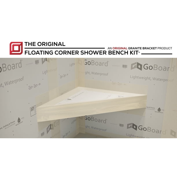 Floating Corner Shower Bench Kit with GoBoard® by Original Granite ...