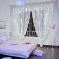 thumbnail image 4 of Morttic 9.9ft x 9.9ft 300 LED Fairy Curtain Lights, USB Plug in 8 Modes Fairy String Hanging Lights with Remote for Bedroom, Indoor, Outdoor, Weddings, Party, Decorations,White, 4 of 8