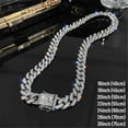 thumbnail image 4 of Hip Hop Splicing Letters Pendant Necklace With 13mm Miami Cuban Chain Iced Out Bling HipHop Necklaces Fashion Jewelry, 4 of 7