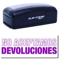 thumbnail image 1 of Large Pre-Inked No Aceptamos Devolucions Stamp, Slim 1854, Ultra Slim Design, Impression Size 1-13/16" by 2-1/2", Up to 25,000 Impressions - Purple Ink, 1 of 10