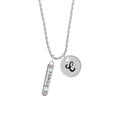 thumbnail image 2 of Delight Jewelry Silvertone Family Bar Silvertone Script Initial Disc - C - Charm Necklace, 20"+3", 2 of 4