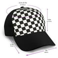 thumbnail image 2 of Naloa Black and White Checkerboard Adult adjustable Print Baseball Hat, Patchwork curved brim baseball capfor Men and Women, One Size, 2 of 5