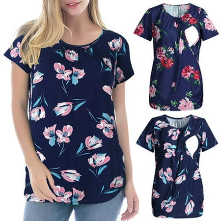 

Tejiojio Maternity/Labor/Nursing Clothing Clearance Pregnant Women Clothes Summer Short-sleeved Breastfeeding Pregnant T-shirt Top