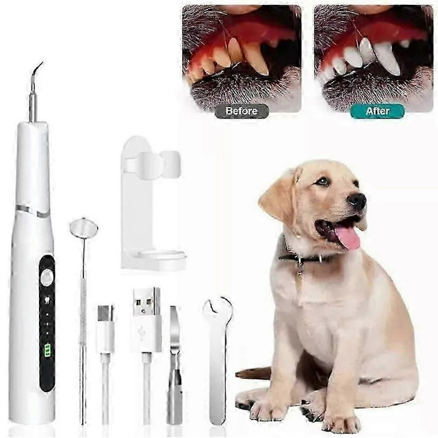 Dog Ultrasonic Toothbrush Cleaner, Pet Plaque Remover for Teeth with 3 Modes Rechargeable Dog Teeth Cleaning Kit for Dog and Cat Tartar Remover for Te