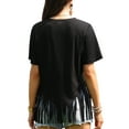 thumbnail image 3 of INSPIRE CHIC Fringe Tops for Women's Short Sleeve Crew Neck Solid Casual Tassel t Shirts XS Black, 3 of 6
