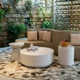 thumbnail image 6 of Elementi Rome Coffee Table End Table Set of 3 for Indoor Outdoor Patio Tables Outdoor Furniture Coffee Table Set Side Table Living Room Furniture Center Table Nightstand Concrete, Cream White - Round, 6 of 7
