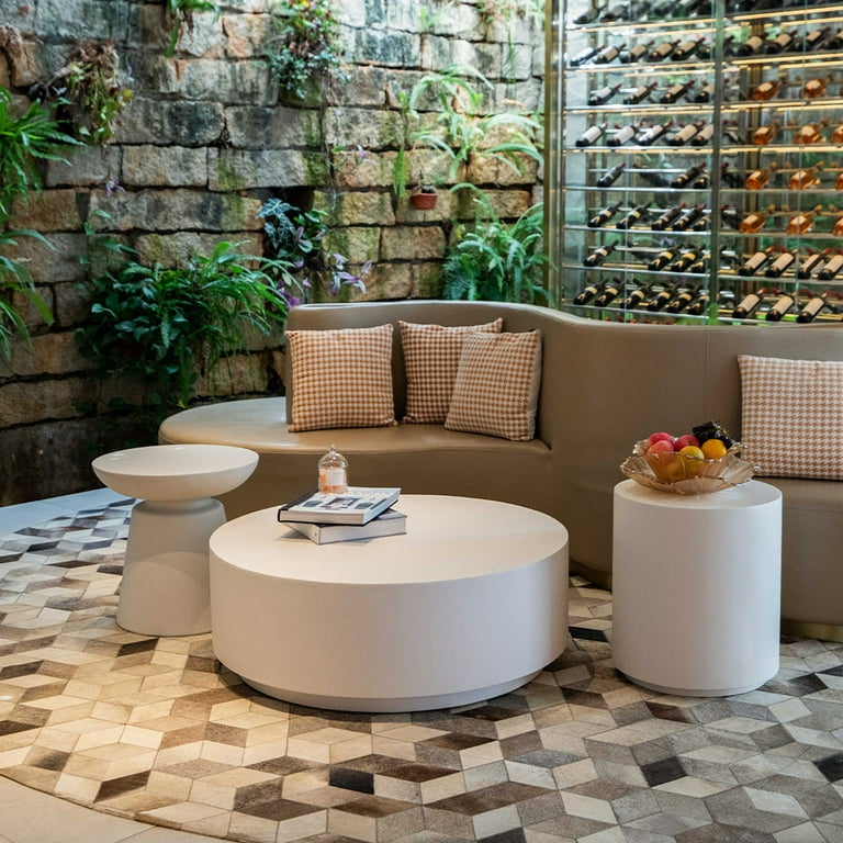 Elementi Rome - Mesa de centro de patio para sala de estar, muebles de  interior y exterior, mesa redonda, muebles de sala de estar, patio trasero