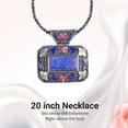 thumbnail image 5 of Blue Lapis Lazuli Necklace for Women Flower Hematite Beads Pendant Jewelry Chain 20" Birthday Christmas Gifts for Women, 5 of 6