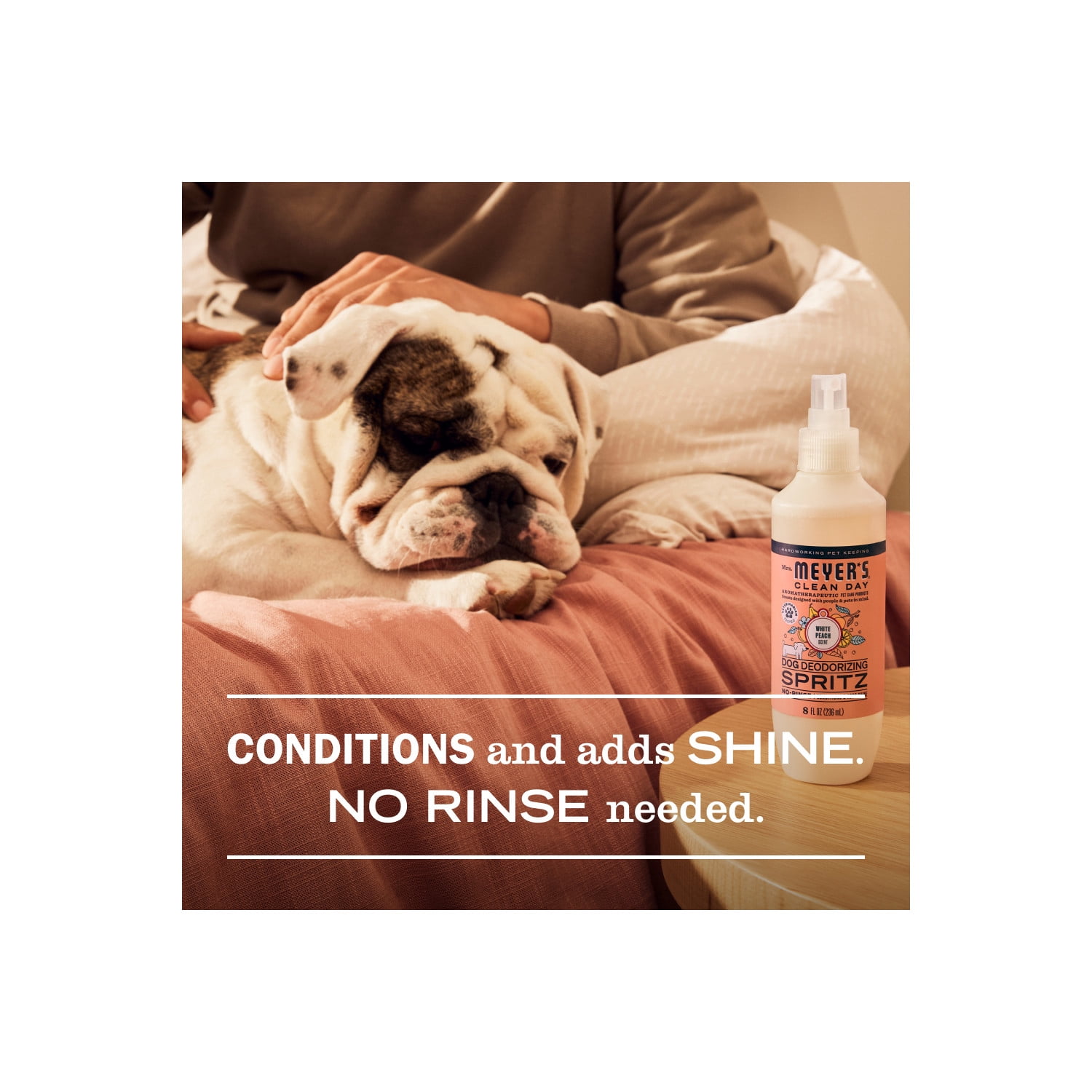 Mrs. Meyer's Clean Day Dog Deodorizing Spray, White Peach Scent, 8oz