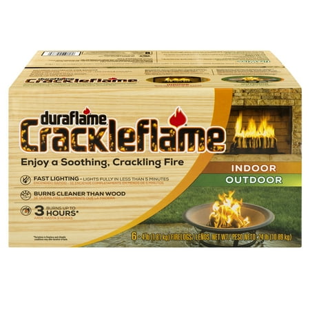 Duraflame Crackleflame 3-Hr Firelogs for Fireplaces and Fire Pits, 6PK