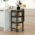 thumbnail image 2 of HOMCOM Slim Kitchen Island Rolling Trolley with Drawer and wheels, Black, 2 of 10