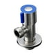 thumbnail image 1 of Accesorio de baño de cocina de acero inoxidable cepillado doble, ángulo para lavabo de inodoro, calentador de agua Aqua Stop (azul), 1 of 5