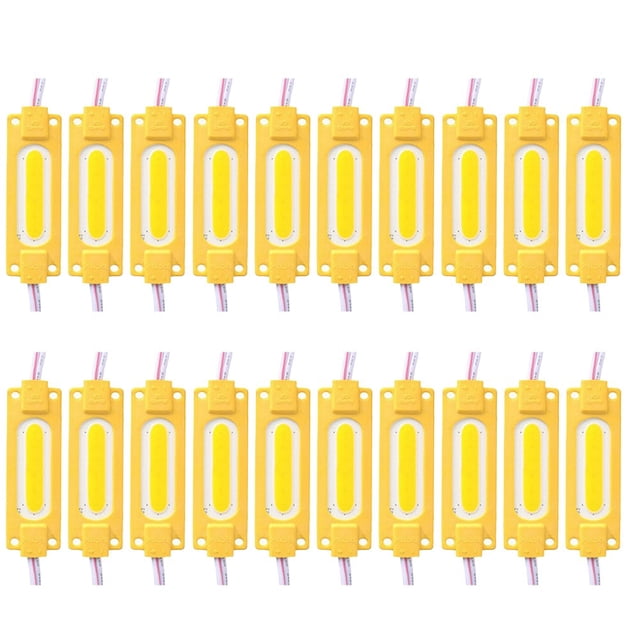 Yimiti 20X 12V 5730 Cob Car Led Light 6 Led Super Bright Module Light Strip Waterproof-Yellow