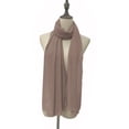 thumbnail image 3 of Women's Chiffon Hijab Scarf, Long Lightweight Muslim Scarf and Shawl, Modest Prayer Scarf for Daily Wear, Islamic Head Covering in Solid Colors-Coffee, 3 of 3